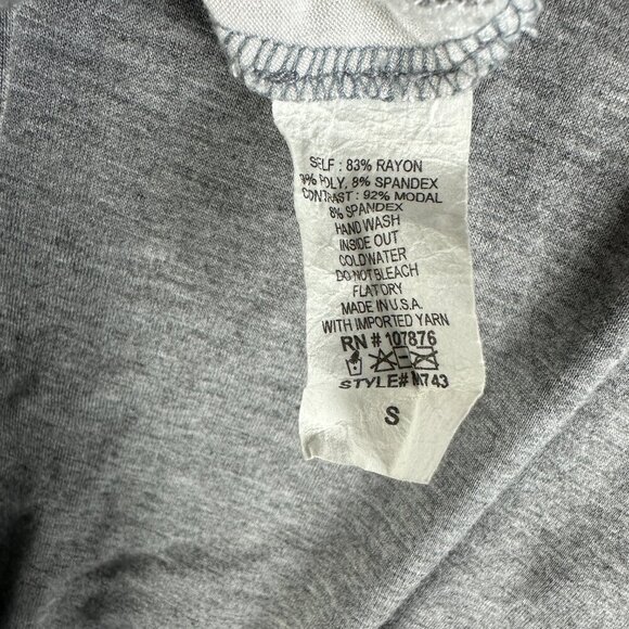 Comfy USA Top Womens Small Gray Stretch Knit Tee 3/4 Sleeve Swing Hem - Picture 7 of 7